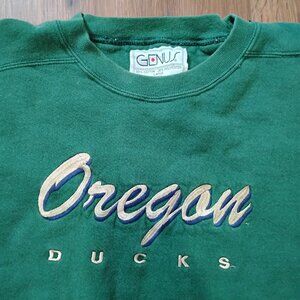 Vintage 90s Oregon Ducks Script Embroidered Crewneck Sweatshirt